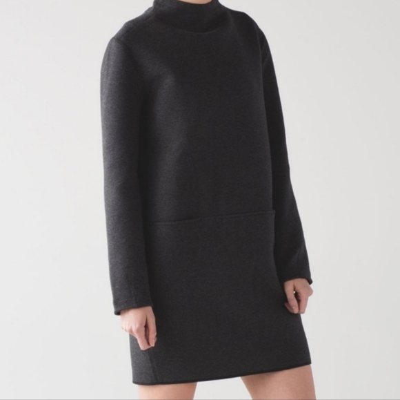 Lululemon Heathered Black City Bound Dress Size 6 - Picture 2 of 14